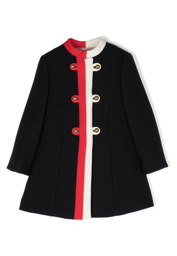 Gucci Kids stripe-detail duffle coat - Blau