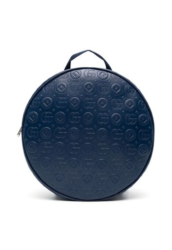 Gucci Kids embossed logo-print leather backpack - Blau