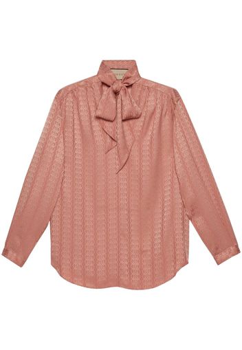 Gucci logo-jacquard silk blouse - 5801 PINK