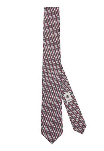 Gucci Valigeria-print silk tie - Blau