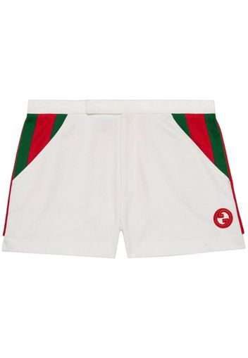 Gucci Web-stripe logo-patch shorts - Weiß