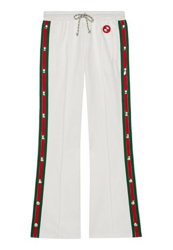 Gucci Web-stripe press-stud track pants - Weiß