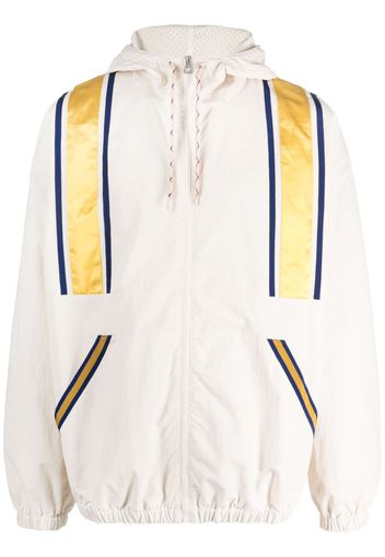 Gucci logo-embroidered hooded jacket - Nude