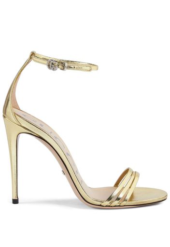 Gucci metallic leather sandals - Gold