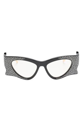 Gucci Eyewear crystal-embellished irregular-shape sunglasses - Schwarz