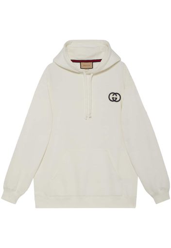 Gucci logo-print cotton hoodie - Weiß