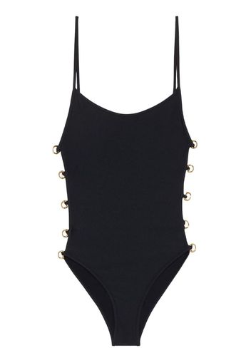 Gucci Horsebit metallic-finish swimsuit - Schwarz