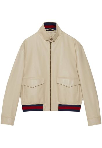 Gucci Lederjacke mit Streifen - Nude