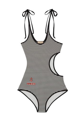 Gucci striped cut-out swimsuit - Schwarz