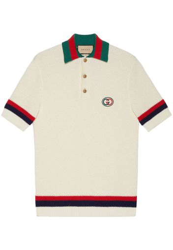 Gucci Web knitted coton polo shirt - Weiß