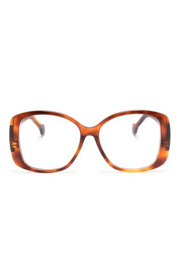 Gucci Eyewear logo-plaque square-frame glasses - Braun