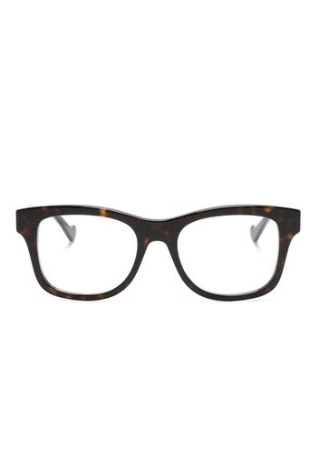 Gucci Eyewear tortoiseshell-effect rectangle-frame glasses - Braun