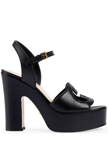 Gucci Interlocking G 120mm leather sandals - Schwarz