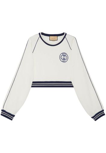 Gucci Interlocking G cropped cotton sweatshirt - Weiß