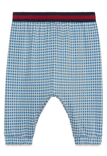 Gucci Kids monogram-pattern wool trousers - Blau