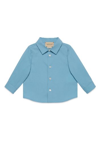 Gucci Kids Camicia con patch Incrocio GG Web - Blau