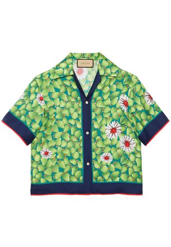 Gucci floral-print silk shirt - Grün