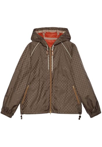 Gucci Double G slouch-hood jacket - Braun