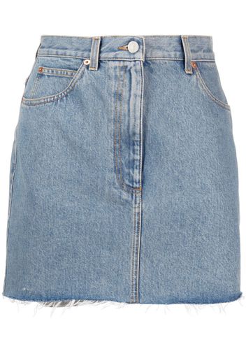 Gucci raw-edge denim miniskirt - Blau