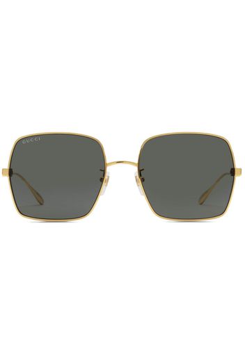 Gucci Eyewear Sonnenbrille mit eckigem Gestell - Gold