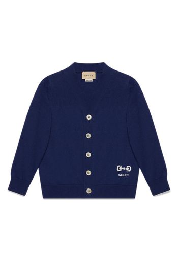 Gucci Kids logo-print cotton cardigan - Blau