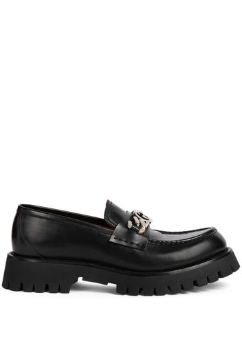 Gucci Interlocking G logo leather loafers - Schwarz