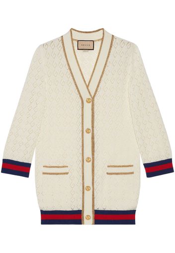 Gucci G-monogram pointelle cotton cardigan - Weiß