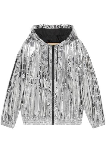 Gucci metallic-effect Double G logo jacket - Silber