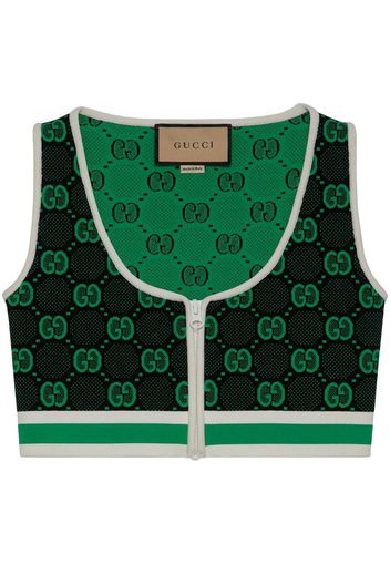 Gucci Cropped-Top aus GG Jacquard - Schwarz