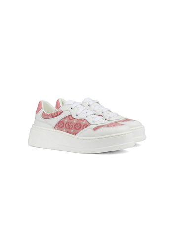 Gucci Kids Plateau-Sneakers mit GG - Weiß