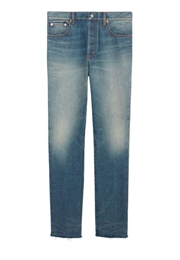 Gucci mid-rise straight-leg washed jeans - Blau