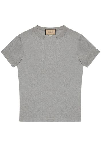 Gucci split-neck cotton T-shirt - Grau