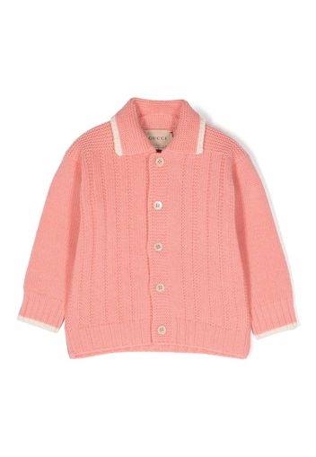 Gucci Kids long-sleeve collared cardigan - Rosa