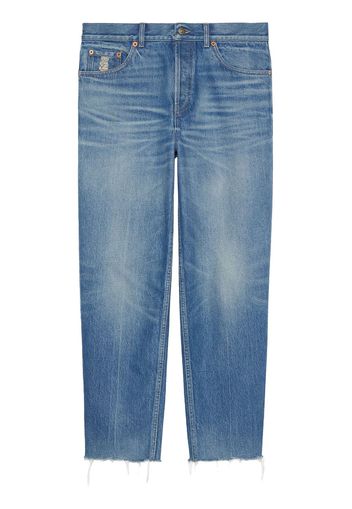 Gucci logo-patch straight-leg jeans - Blau