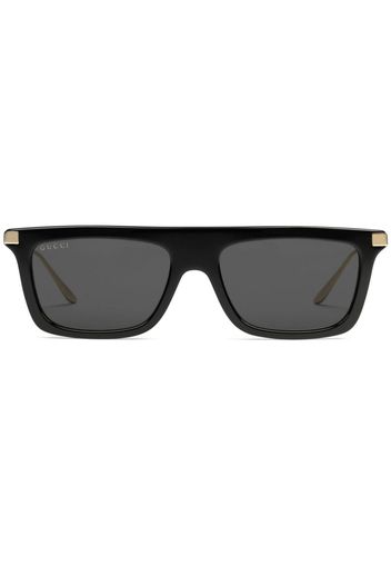 Gucci Eyewear Eckige Sonnenbrille mit GG - Schwarz