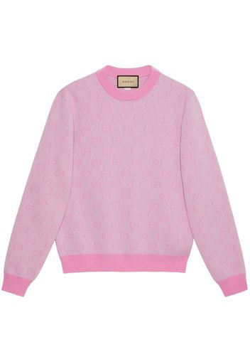 Gucci monogram-jacquard wool jumper - Rosa