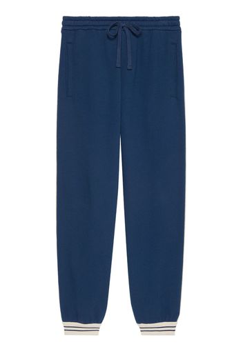 Gucci Interlocking G logo-embroidered cotton track pants - Blau