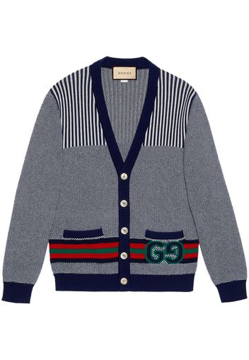 Gucci Interlock G-logo V-neck cardigan - Blau