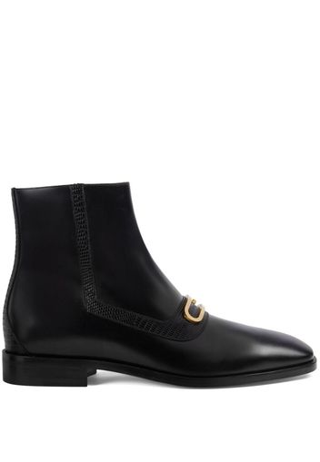 Gucci Geometric G leather boots - Schwarz