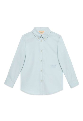 Gucci Kids Hemd mit Logo-Stickerei - Blau