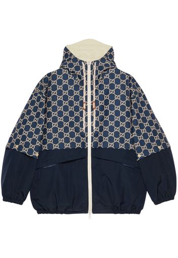 Gucci Double G zip-up hooded jacket - Blau