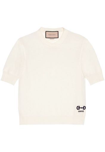 Gucci Horsebit-intarsia wool T-shirt - Weiß