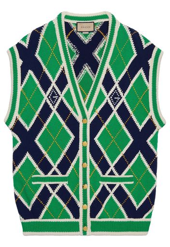 Gucci G rhombus sleeveless cardigan - Grün