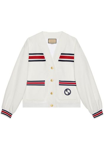 Gucci Cardigan mit Webstreifen - Weiß