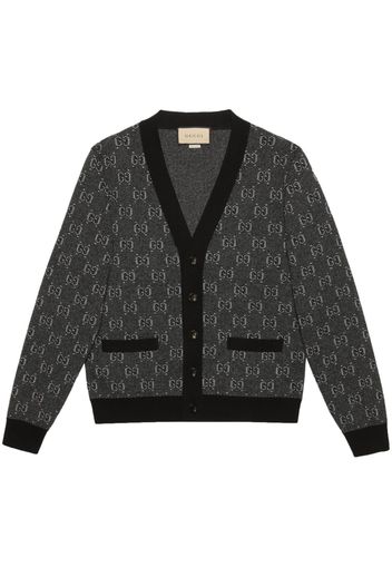 Gucci logo-jacquard wool cardigan - Grau