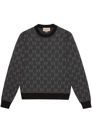 Gucci jacquard-logo wool jumper - Grau