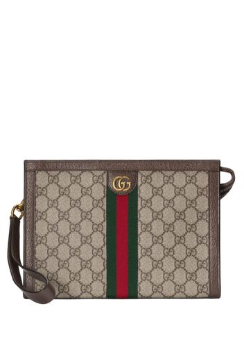 Gucci Ophidia logo-print clutch bag - Braun