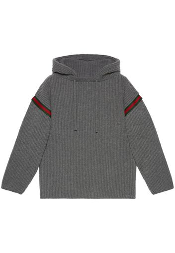 Gucci cashmere ribbed-knit hoodie - Grau