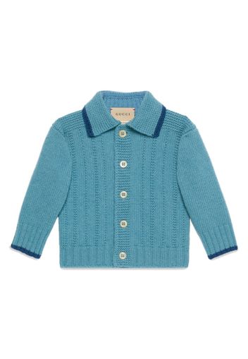 Gucci Kids Gerippter Cardigan - Blau