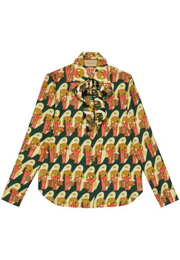 Gucci graphic-print silk shirt - Schwarz